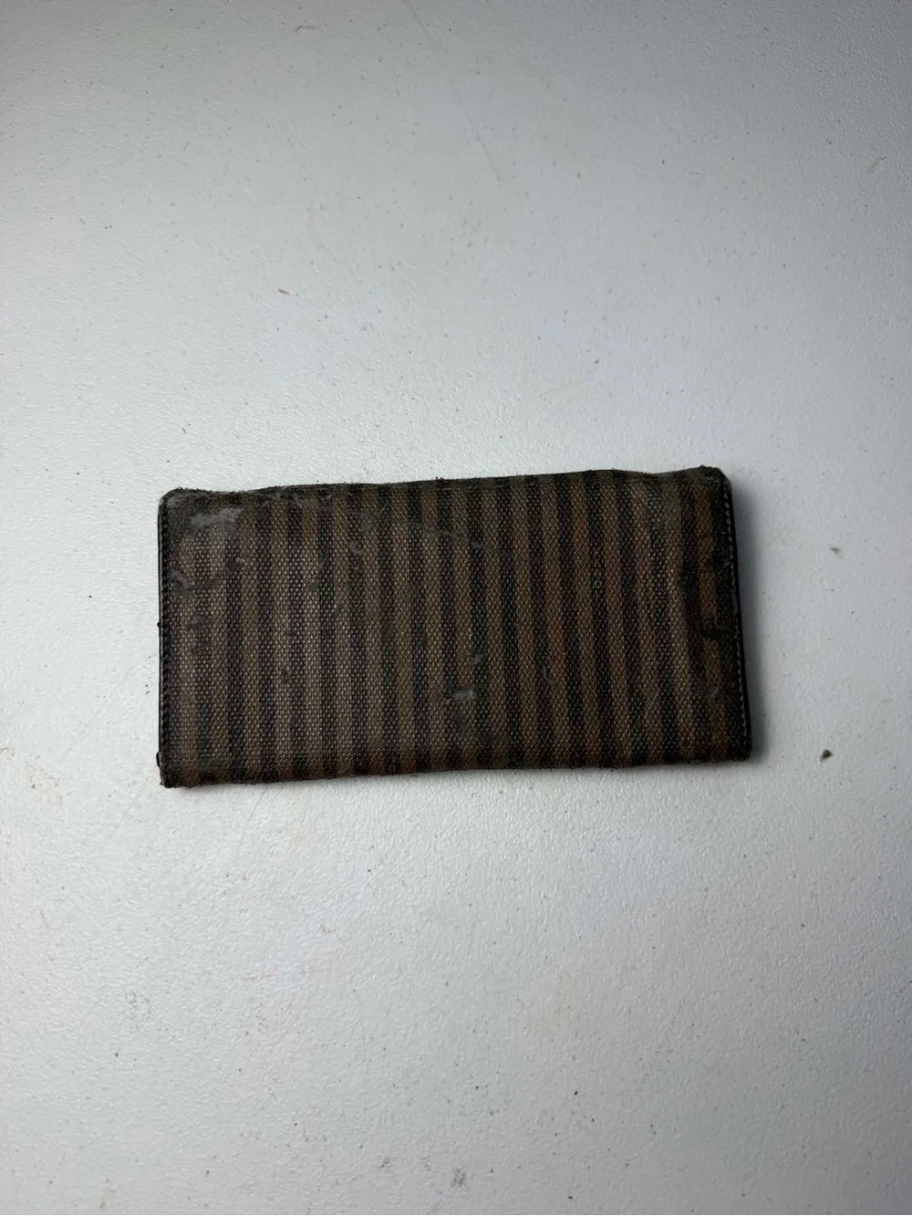 Damage Vintage Fendi Pequin Coated Canvas Bifold Snap Wallet